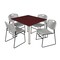 Regency Kee Square Table & Chair Set, Wood, Metal, Polypropylene Top TB4848MHBPCM44GY - alternate 1